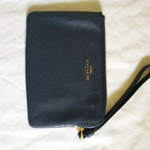 Navy Coach Wristlet